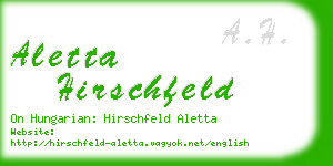 aletta hirschfeld business card